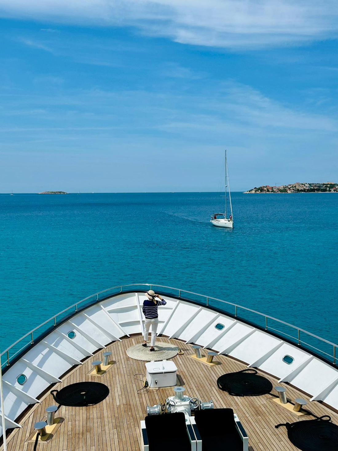 Striped Organic cotton C-neck Sweater NAVY-WHITE