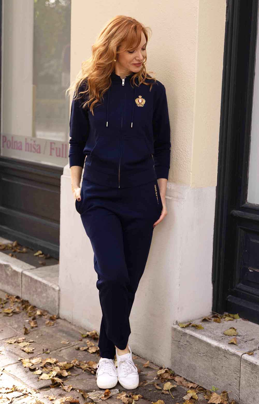 Logo Embroidery, Organic cotton Tracksuit NAVY