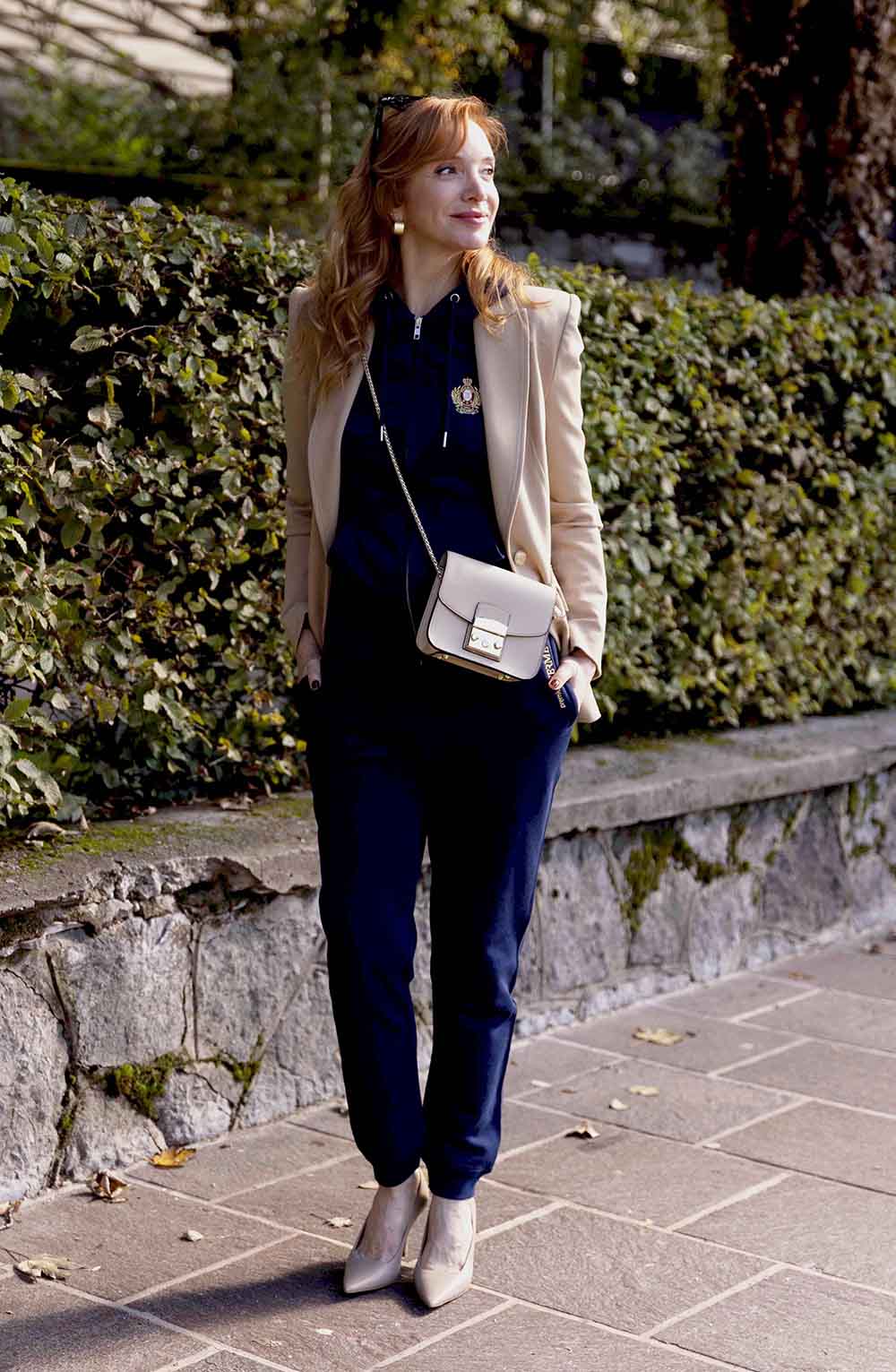 Logo Embroidery, Organic cotton Tracksuit NAVY