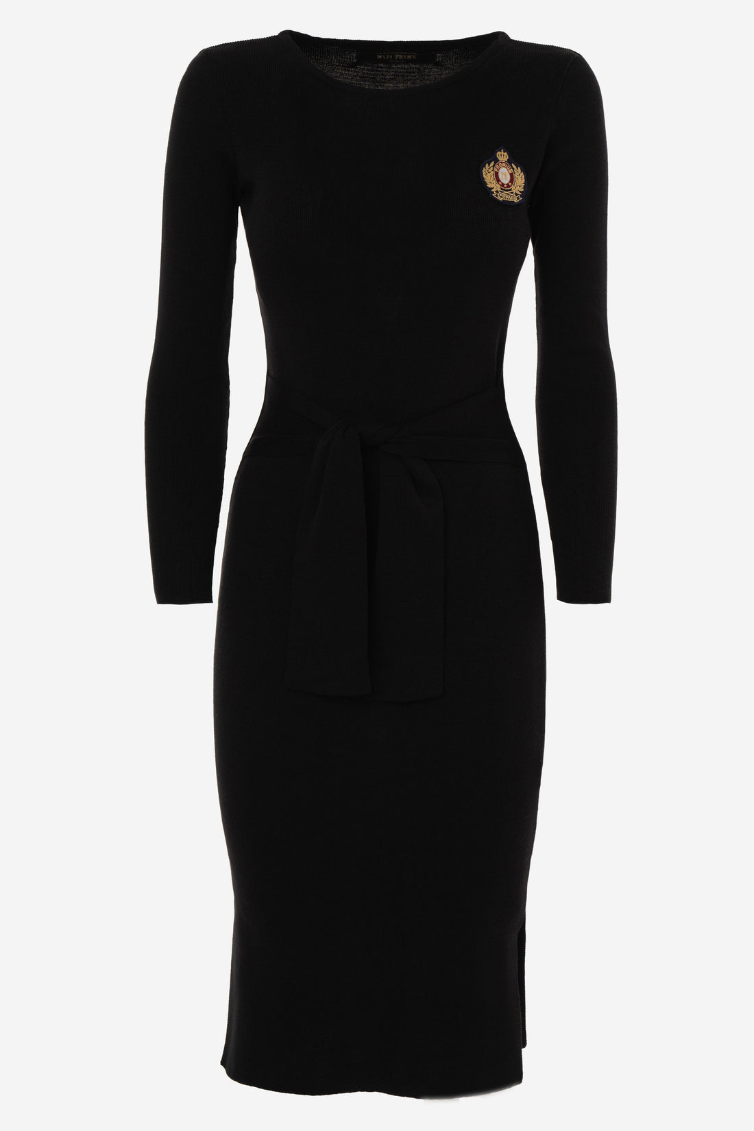 Organic Cotton Premium Boatneck Midi Dress BLACK