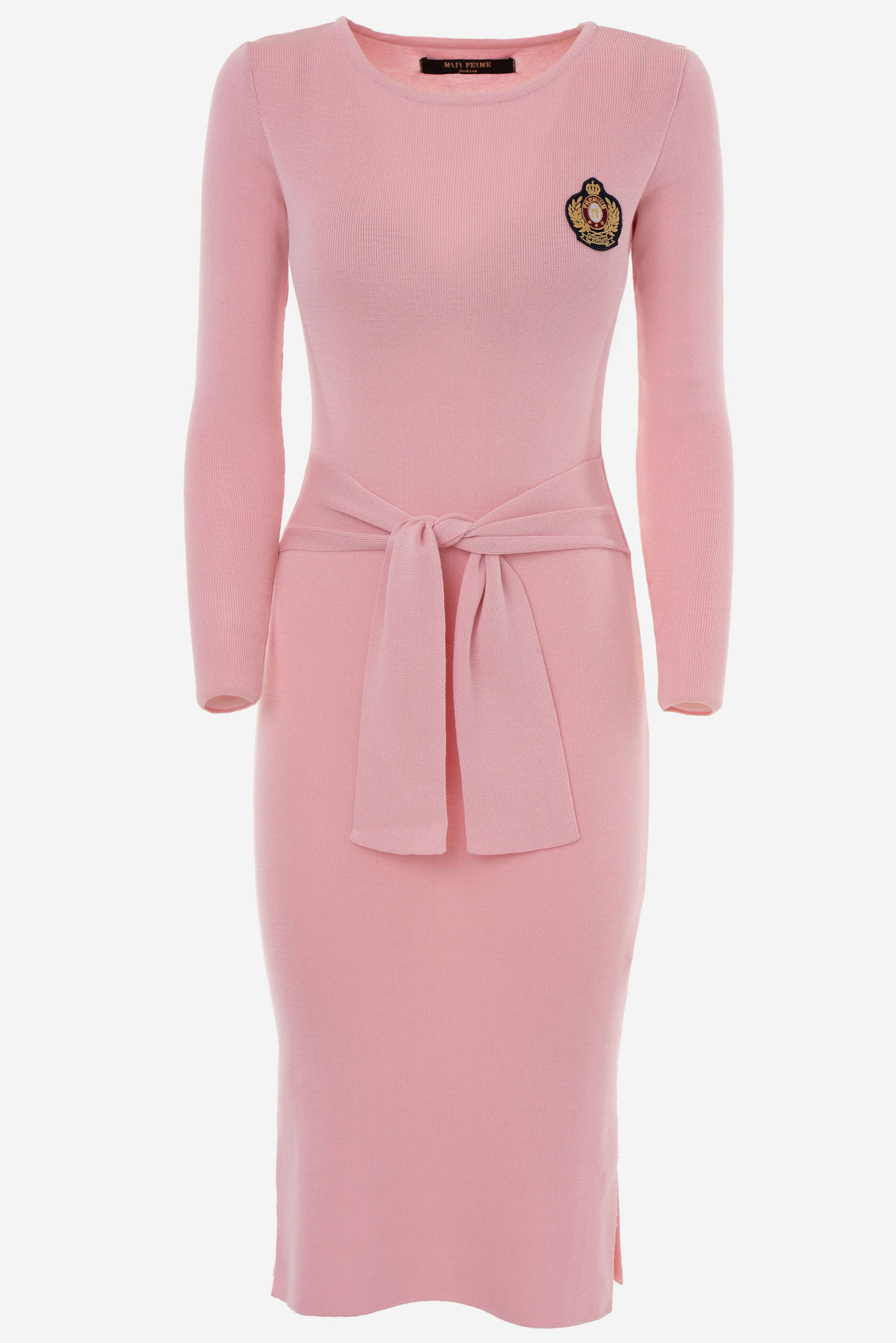 Organic Cotton Premium Boatneck Midi Dress PINK