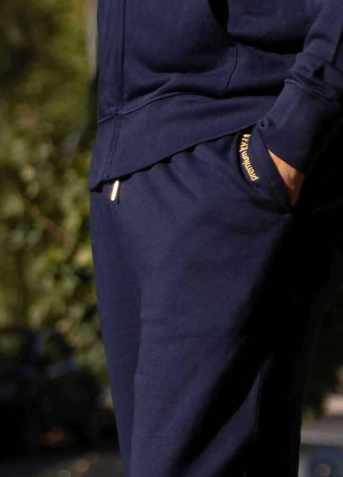 MEN Logo Embroidery, Organic cotton Tracksuit NAVY