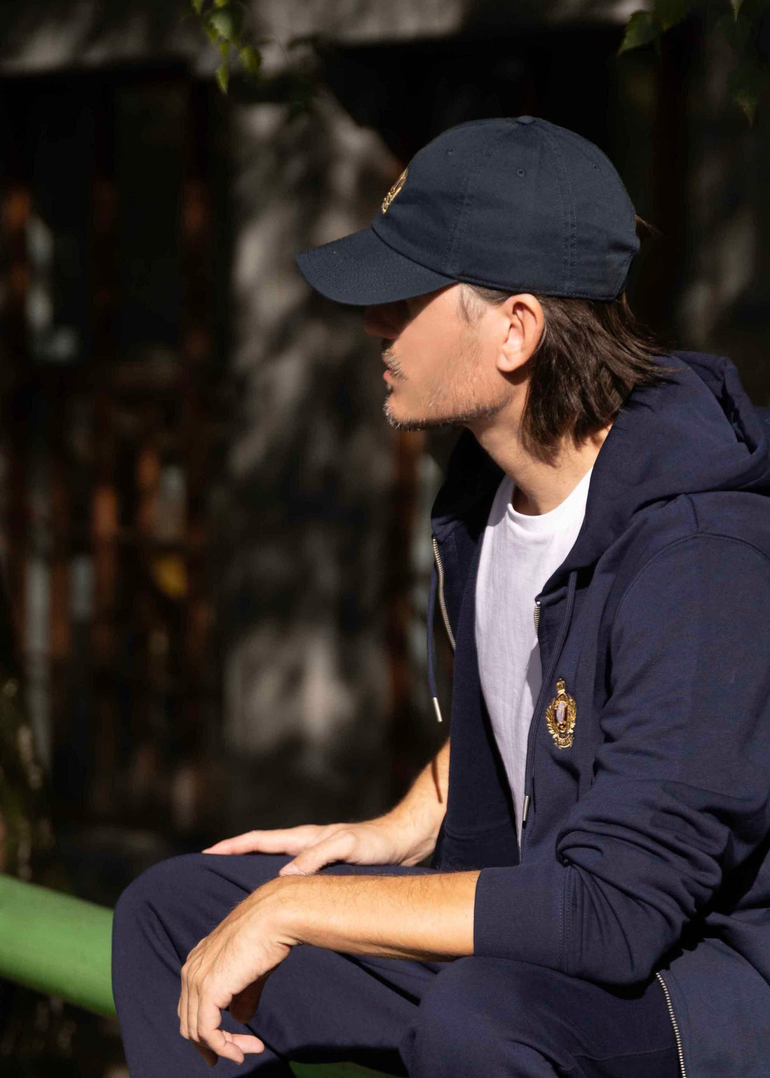 MEN Logo Embroidery, Organic cotton Tracksuit NAVY